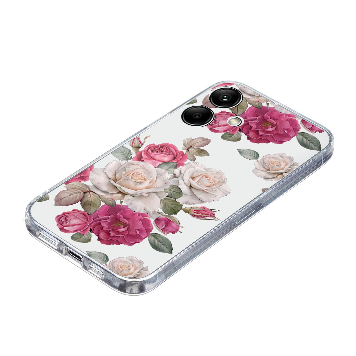 For Samsung Galaxy A06 Case Pattern Printing Soft TPU Back Phone Cover - Peony