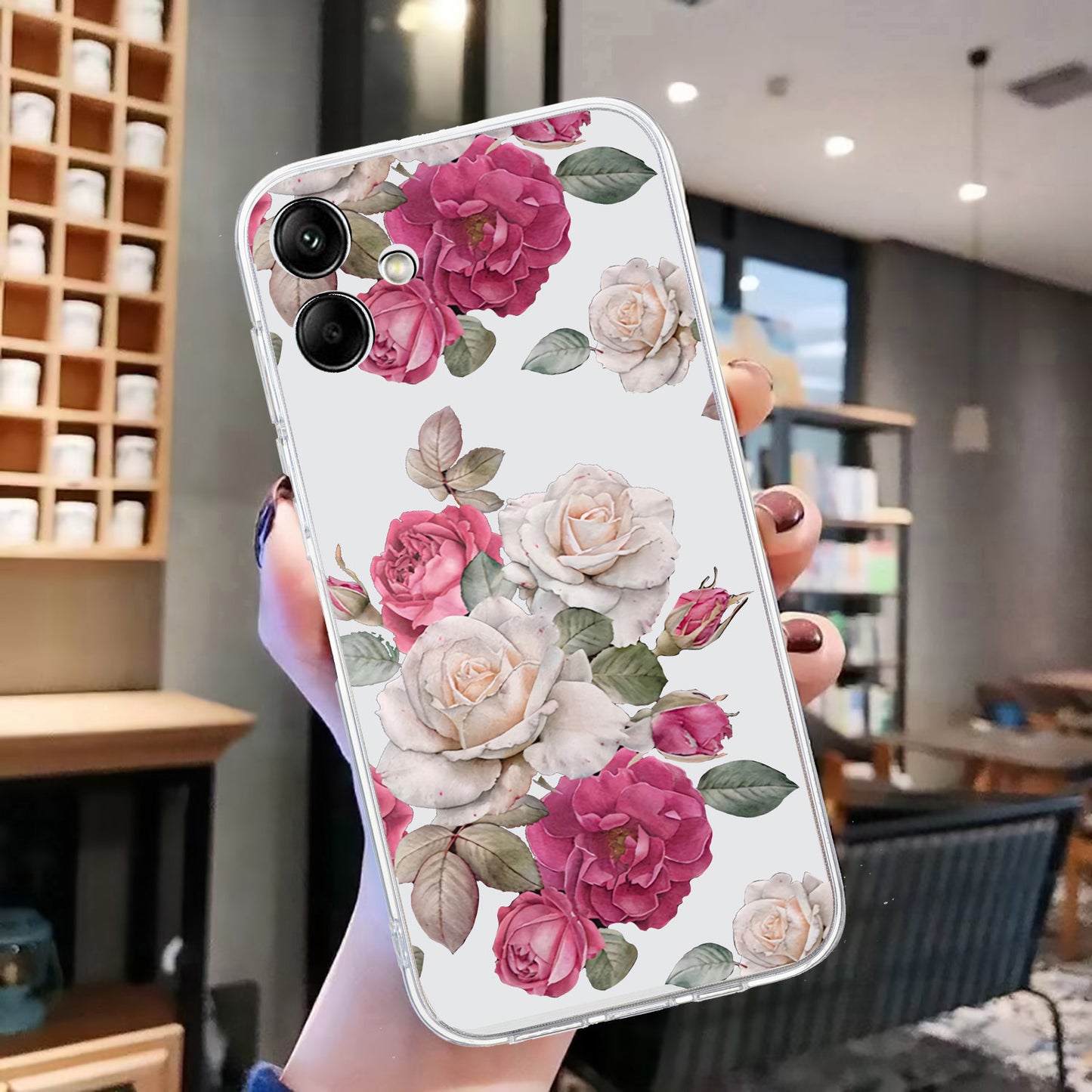 For Samsung Galaxy A06 Case Pattern Printing Soft TPU Back Phone Cover - Peony