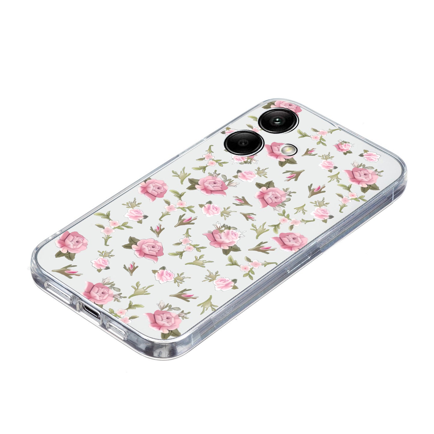 For Samsung Galaxy A06 Case Pattern Printing Soft TPU Back Phone Cover - Pink Floral