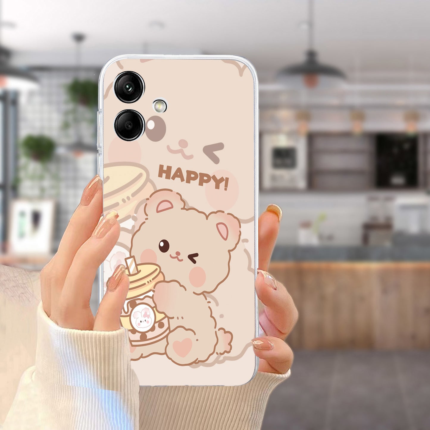 For Samsung Galaxy A06 Case Pattern Printing Soft TPU Back Phone Cover - Bear