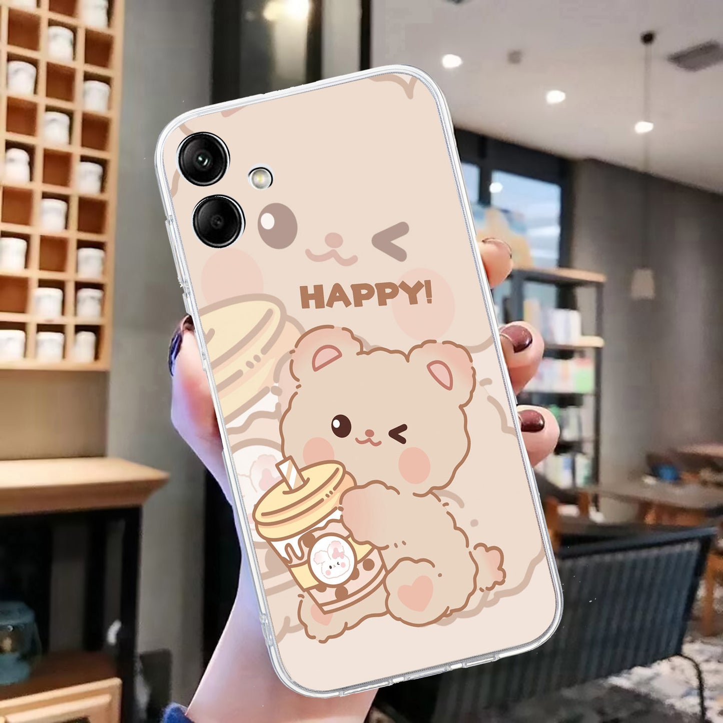 For Samsung Galaxy A06 Case Pattern Printing Soft TPU Back Phone Cover - Bear