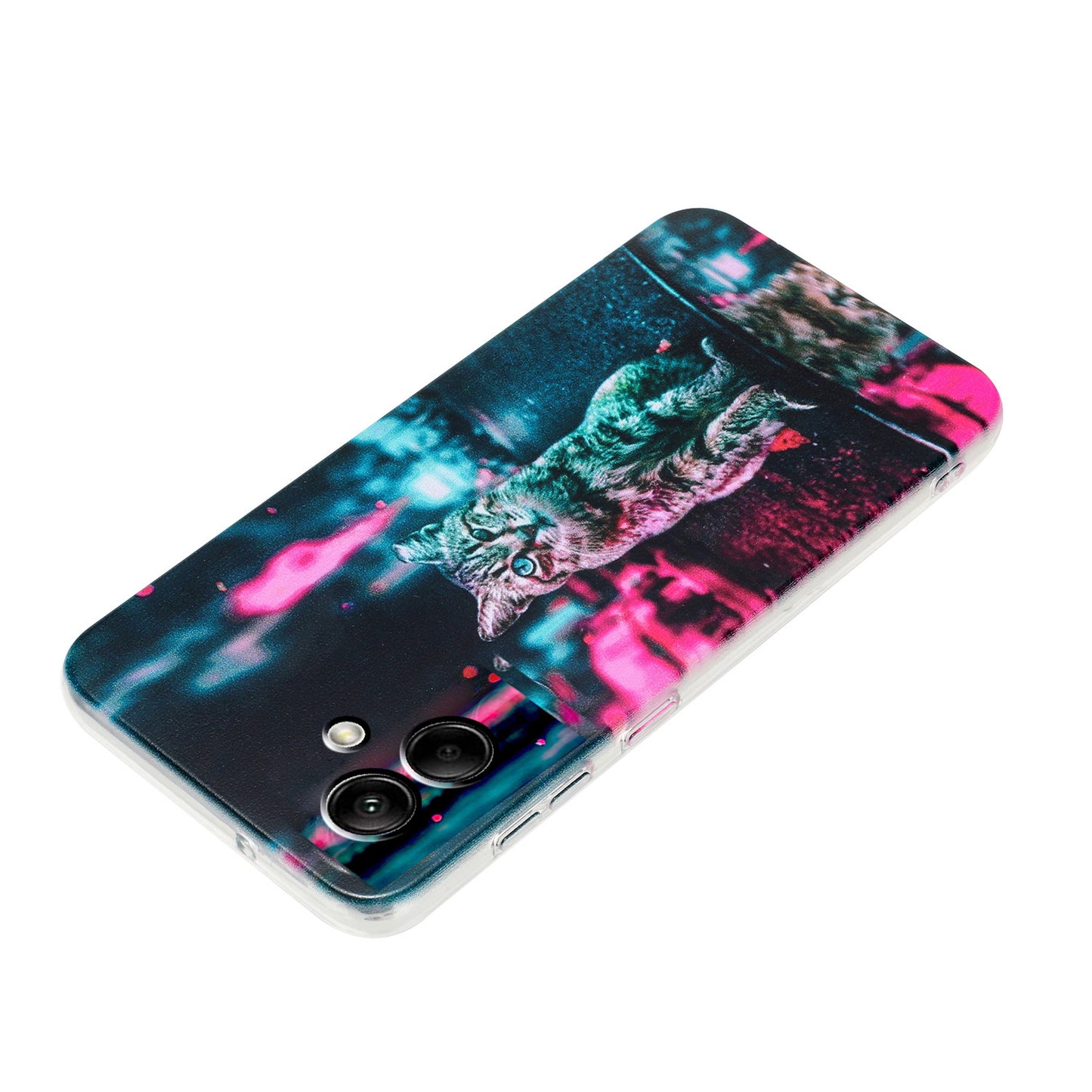 For Samsung Galaxy A06 Case Pattern Printing Soft TPU Back Phone Cover - Traffic Light Cat