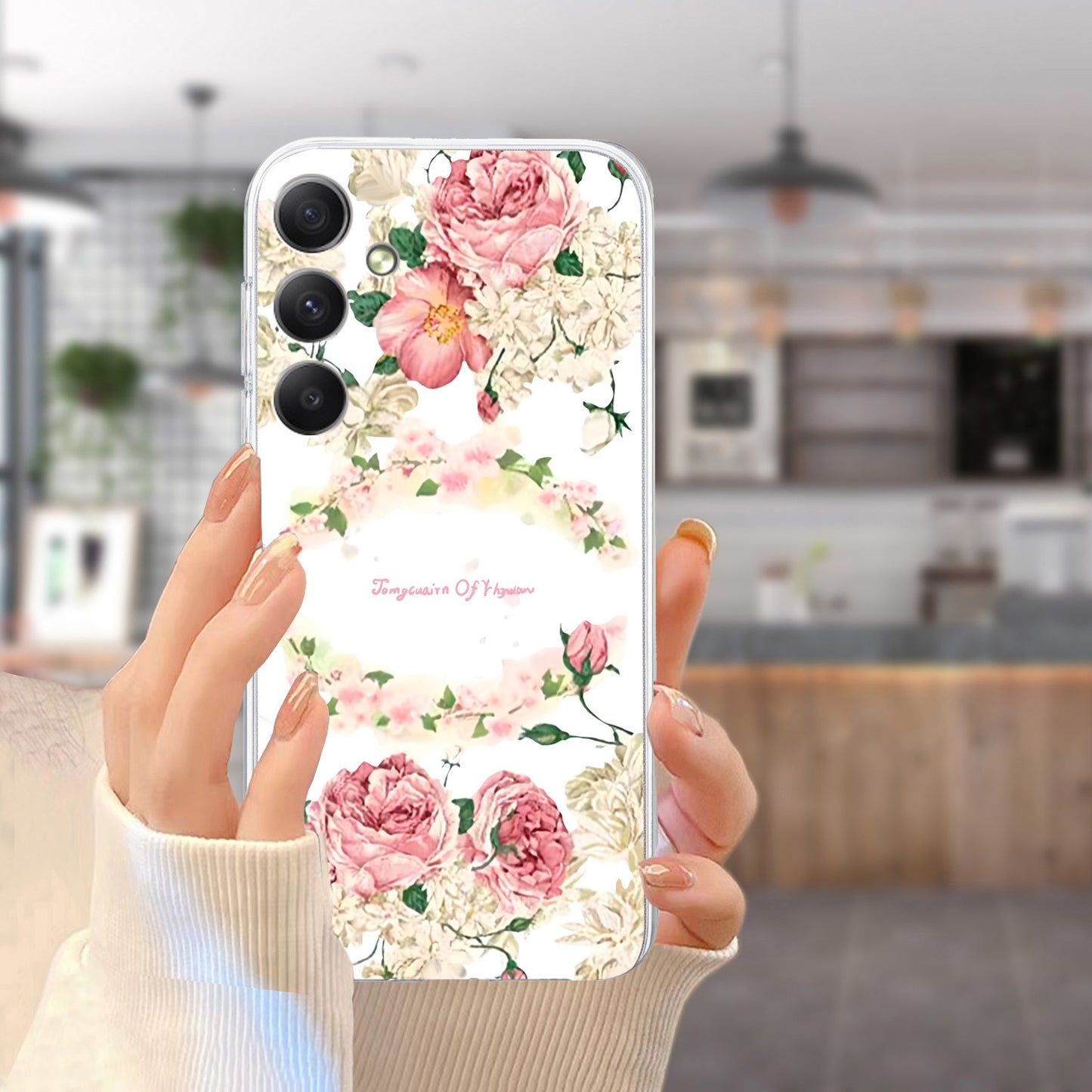 For Samsung Galaxy A16 5G / A16 4G Case Pattern Printing Soft TPU Back Phone Cover - Rose