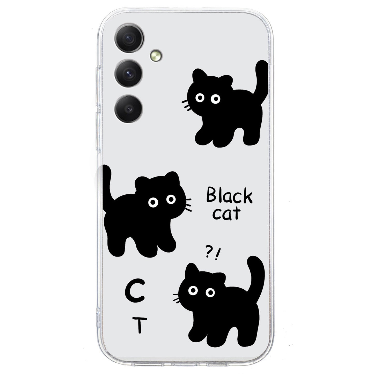For Samsung Galaxy A16 5G / A16 4G Case Pattern Printing Soft TPU Back Phone Cover - 3 Black Cats