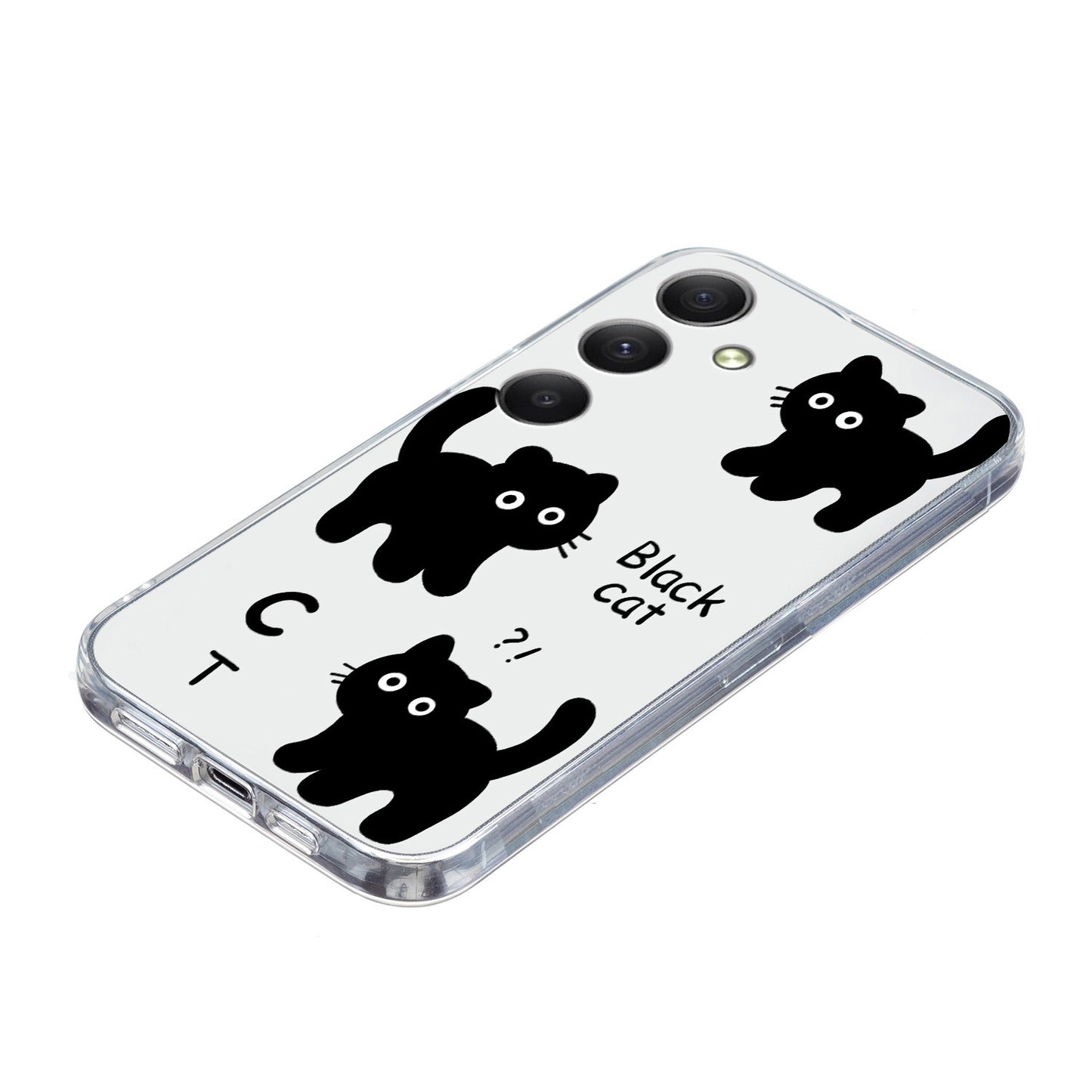 For Samsung Galaxy A16 5G / A16 4G Case Pattern Printing Soft TPU Back Phone Cover - 3 Black Cats