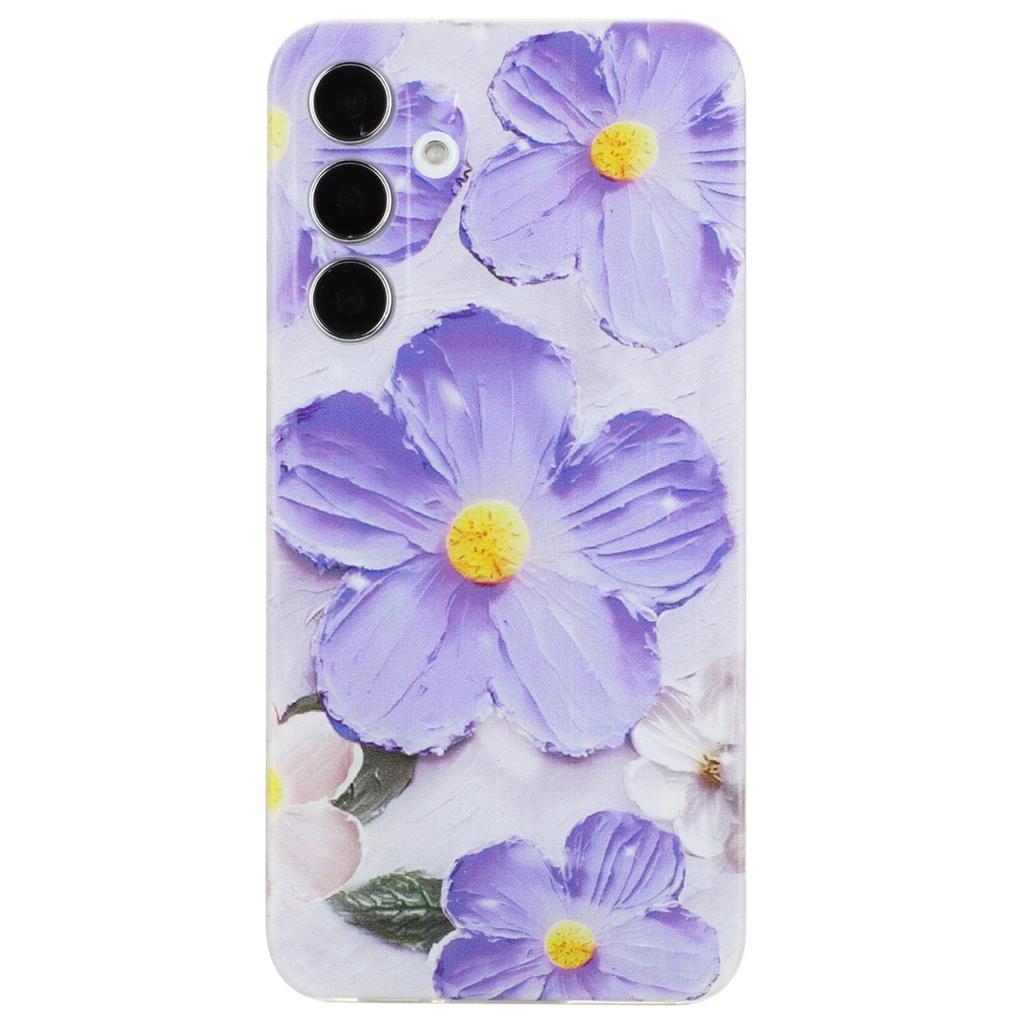 For Samsung Galaxy A16 5G / A16 4G Case Pattern Printing Soft TPU Back Phone Cover - Purple Flower
