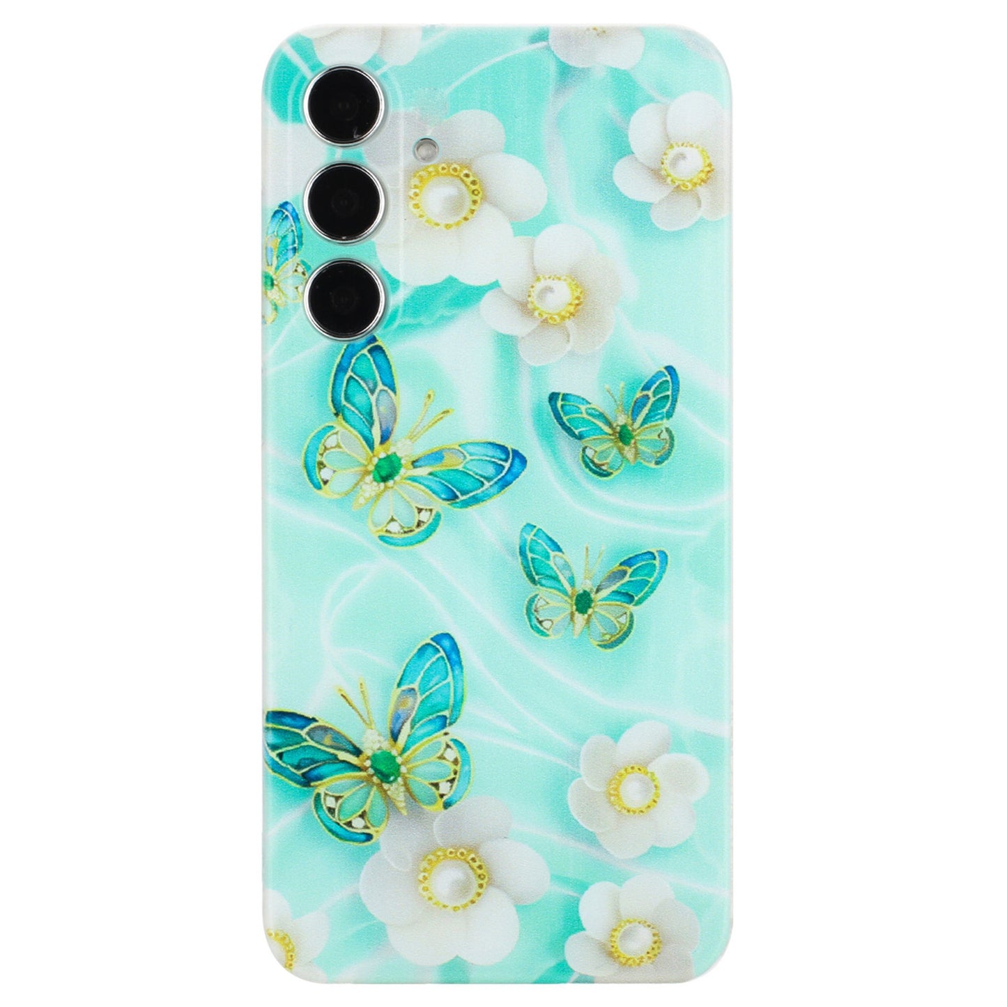 For Samsung Galaxy A16 5G / A16 4G Case Pattern Printing Soft TPU Back Phone Cover - Butterfly Flower