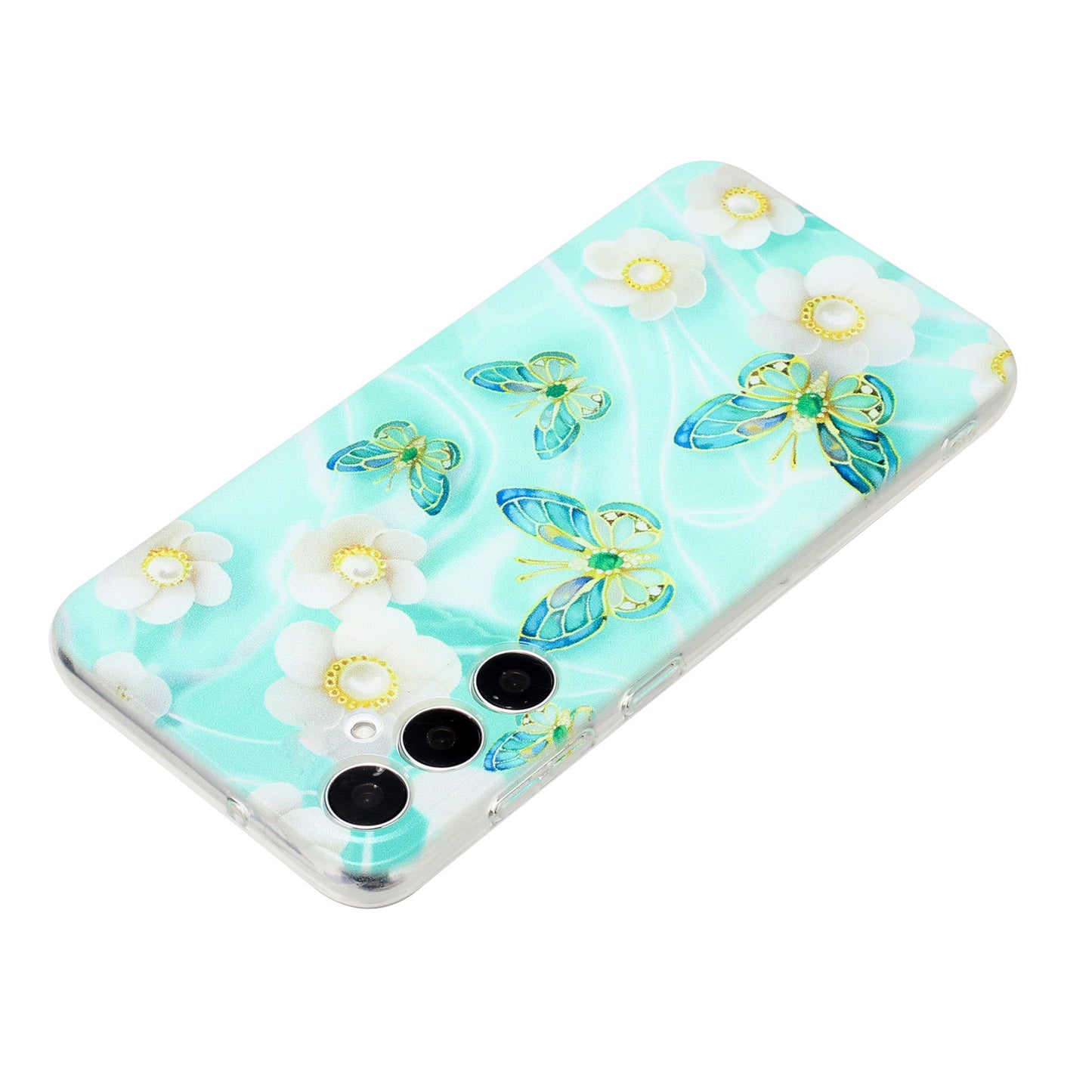 For Samsung Galaxy A16 5G / A16 4G Case Pattern Printing Soft TPU Back Phone Cover - Butterfly Flower