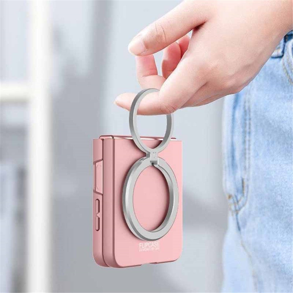 GKK For Samsung Galaxy Z Flip7 FE 5G / Z Flip6 5G Case Compatible with MagSafe PC Phone Cover with Screen Film - Pink