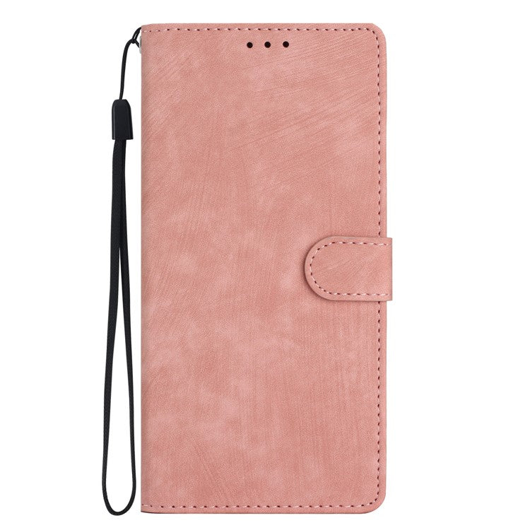 For Google Pixel 9 / 9 Pro Case with Card Clots Skin-Touch PU Leather Phone Cover Stand - Pink