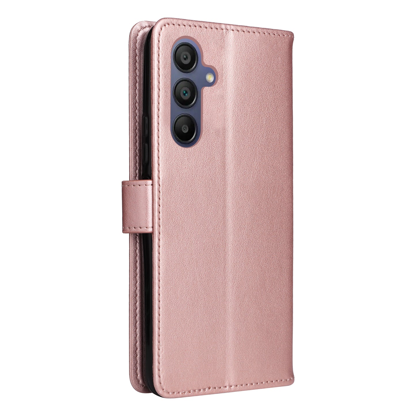 KT Imprinting Flower Series-4 For Samsung Galaxy A16 5G / A16 4G Case Cat Bee Pattern Flip Leather Phone Cover - Rose Gold