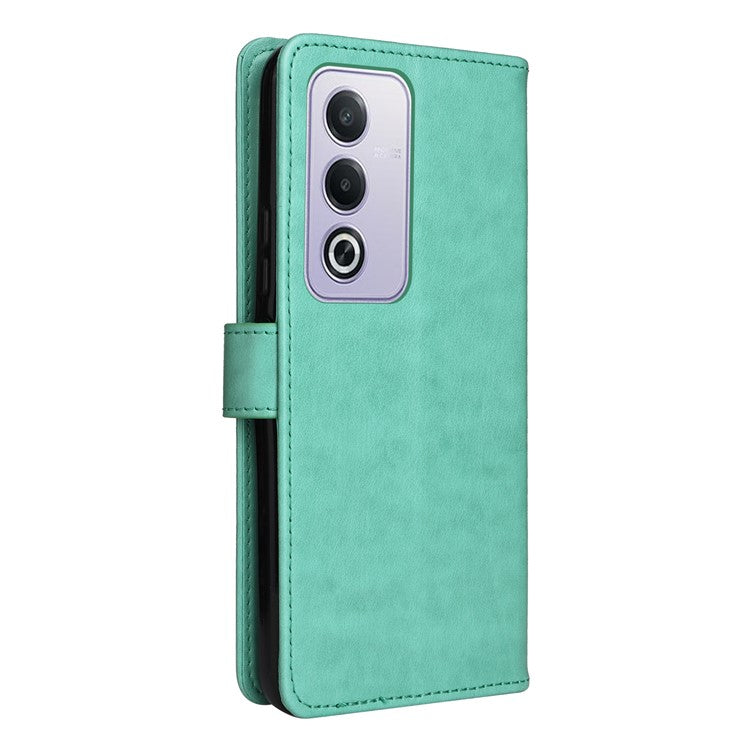 KT Imprinting Flower Series-4 For Oppo A3 Pro (Global) 5G Case Cat Bee Pattern Flip Leather Phone Cover - Green