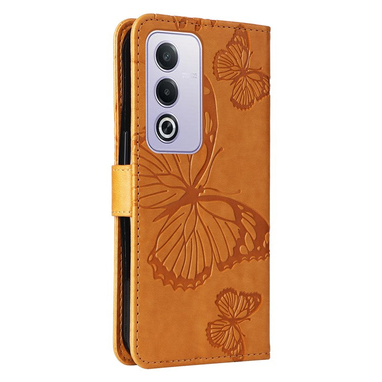 KT Imprinting Flower Series-2 For Oppo A3 Pro (Global) 5G Case Floral Butterfly Leather Wallet Phone Cover - Yellow