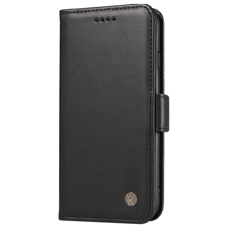 YIKATU YK-003 For Oppo Reno12 5G (Global) Case Wallet Stand Leather Phone Cover Side Buckle - Black