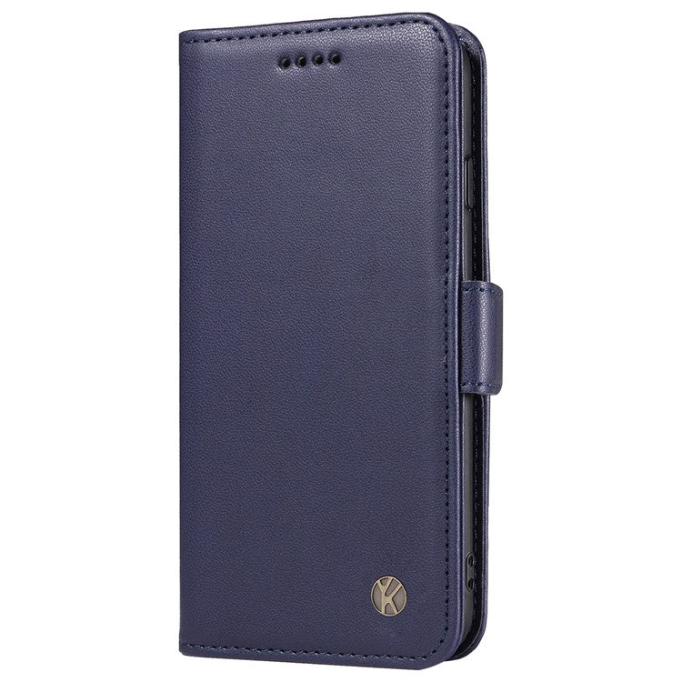 YIKATU YK-003 For Oppo Reno12 5G (Global) Case Wallet Stand Leather Phone Cover Side Buckle - Sapphire