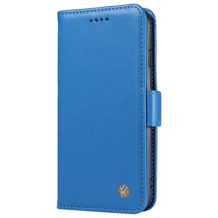 YIKATU YK-003 For Oppo Reno12 5G (Global) Case Wallet Stand Leather Phone Cover Side Buckle - Sky Blue