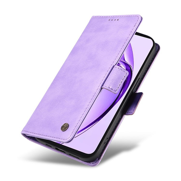 YIKATU YK-007 For Oppo A3 Pro (Global) 5G Case Side Buckle PU Leather Phone Cover Litchi Texture - Purple