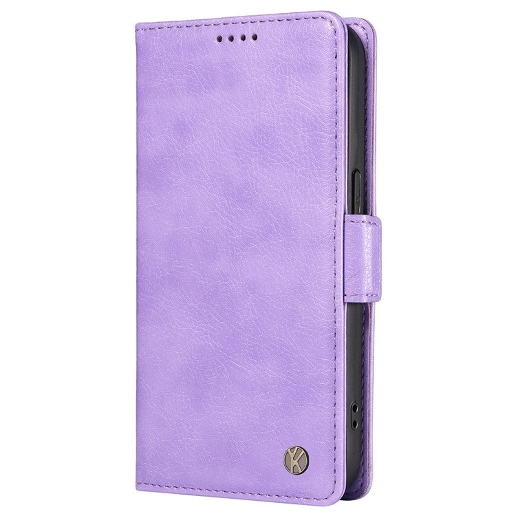 YIKATU YK-007 For Oppo A3 Pro (Global) 5G Case Side Buckle PU Leather Phone Cover Litchi Texture - Purple