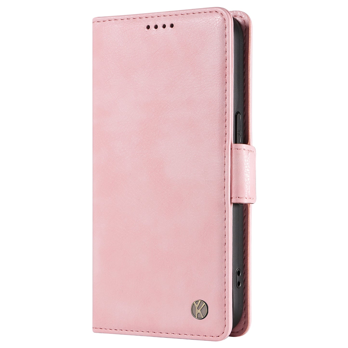 YIKATU YK-007 For Samsung Galaxy A06 Case Side Buckle PU Leather Phone Cover Litchi Texture - Pink