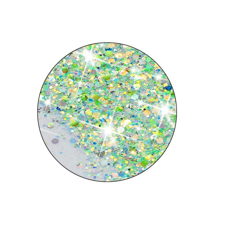 For iPhone 16 Pro Case Sparkle Sequins Luminous Epoxy TPU Phone Cover - Green