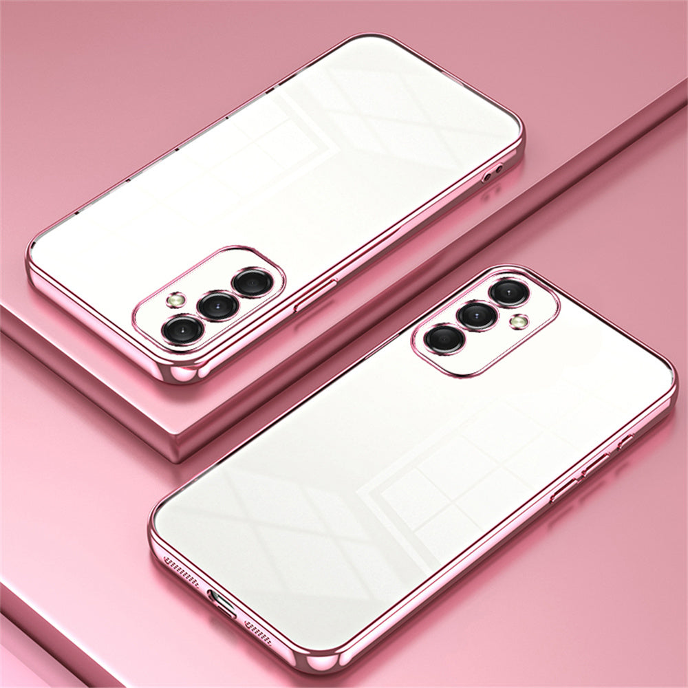 For Samsung Galaxy A16 5G / A16 4G Case Electroplating Frame Soft TPU Phone Cover - Pink