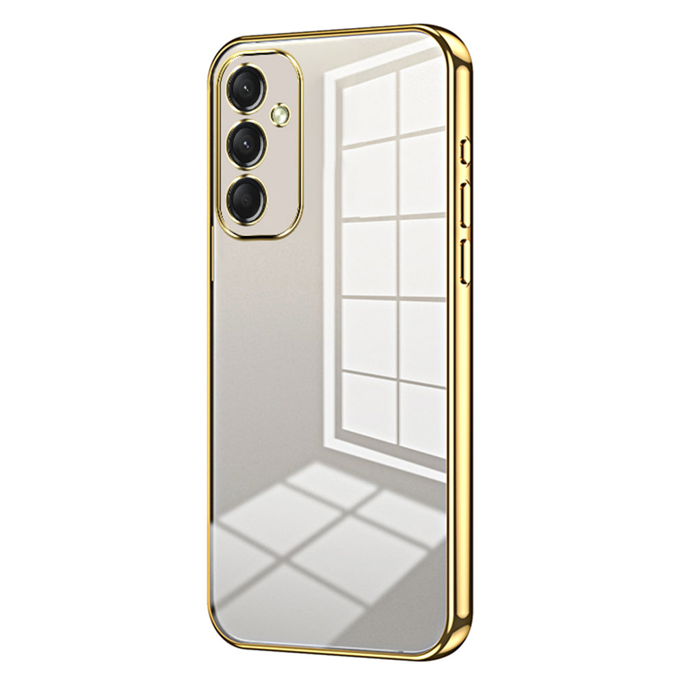 For Samsung Galaxy A16 5G / A16 4G Case Electroplating Frame Soft TPU Phone Cover - Gold