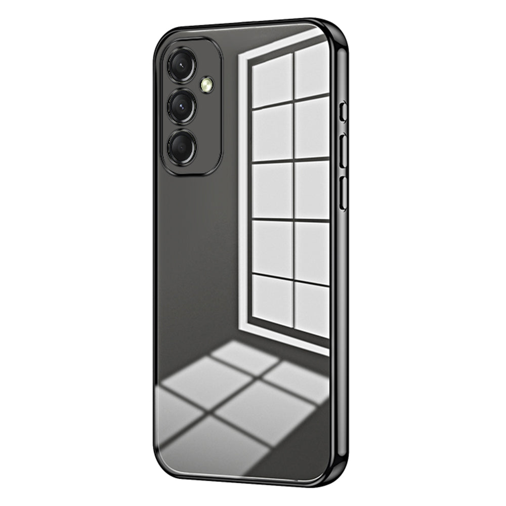 For Samsung Galaxy A16 5G / A16 4G Case Electroplating Frame Soft TPU Phone Cover - Black