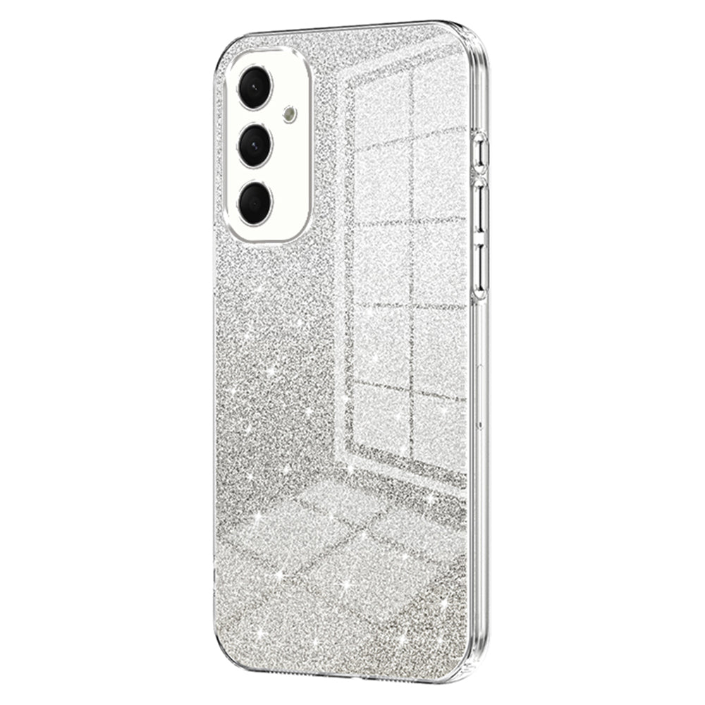 For Samsung Galaxy A16 5G / A16 4G Case Electroplating Gradient Glitter TPU Phone Cover - Transparent