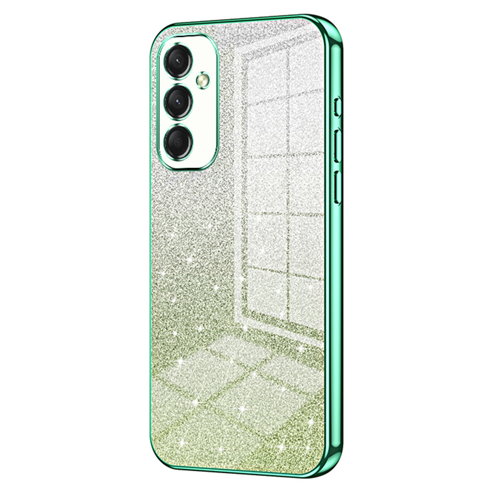 For Samsung Galaxy A16 5G / A16 4G Case Electroplating Gradient Glitter TPU Phone Cover - Green