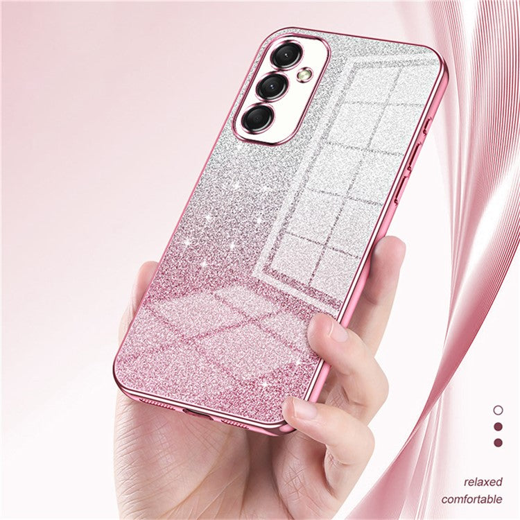 For Samsung Galaxy A16 5G Case Electroplating Gradient Glitter TPU Phone Cover - Green