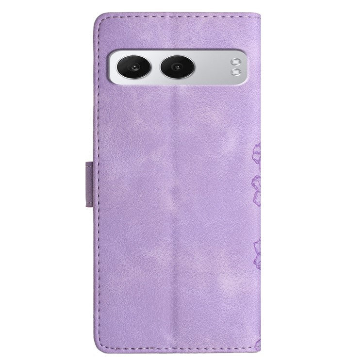 For OnePlus Nord 4 Case Butterfly Flower Pattern Skin-Touch Leather Phone Cover - Purple
