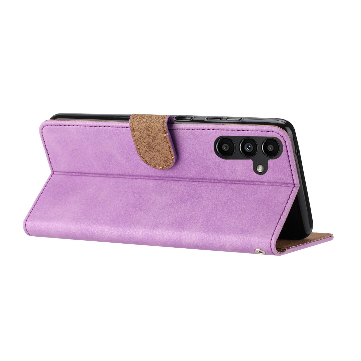 For Samsung Galaxy A16 5G / A16 4G Case Imprinted Butterfly Leather Wallet Phone Cover - Purple