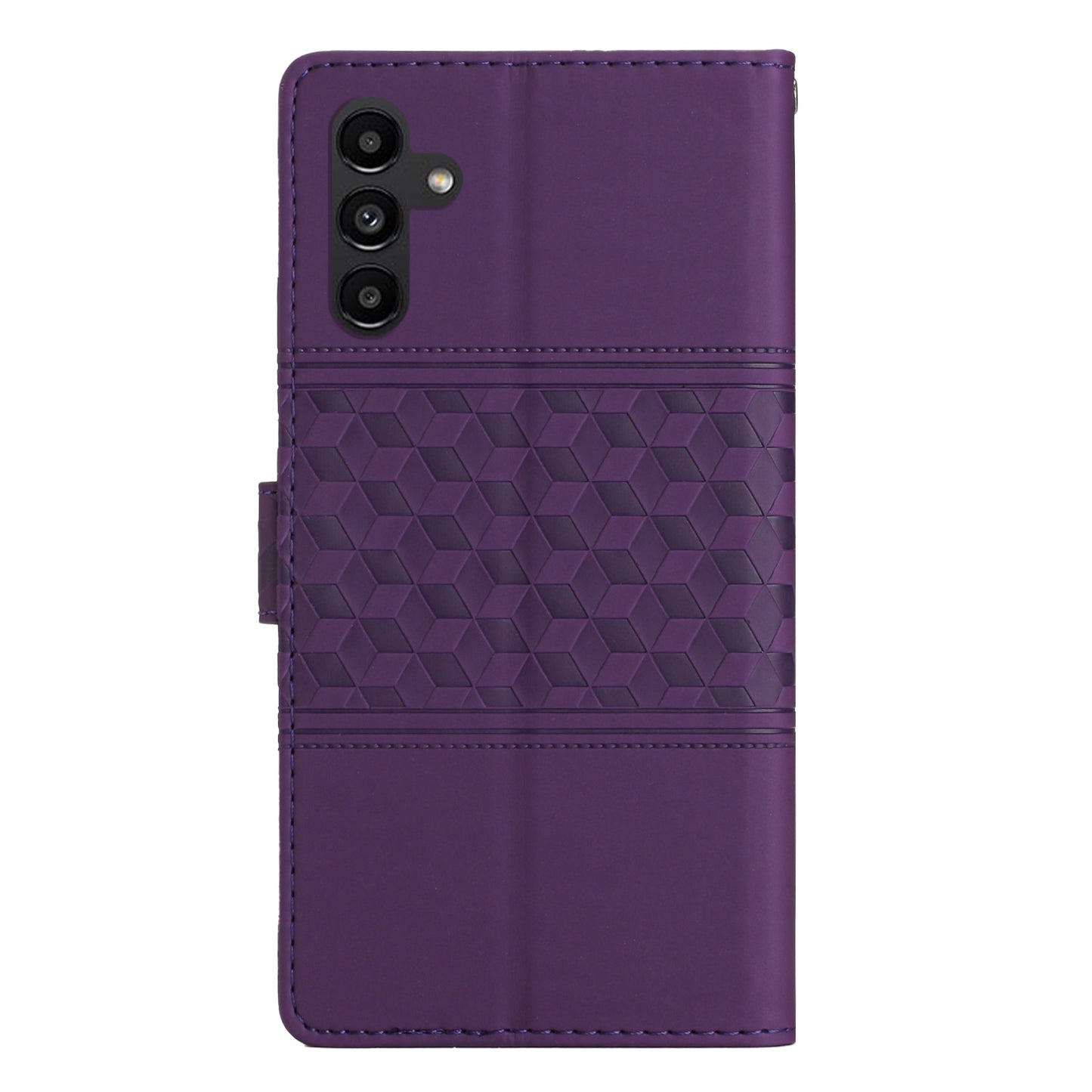 For Samsung Galaxy A16 5G / A16 4G Case Rhombus Leather Horizontal Flip Phone Cover - Purple