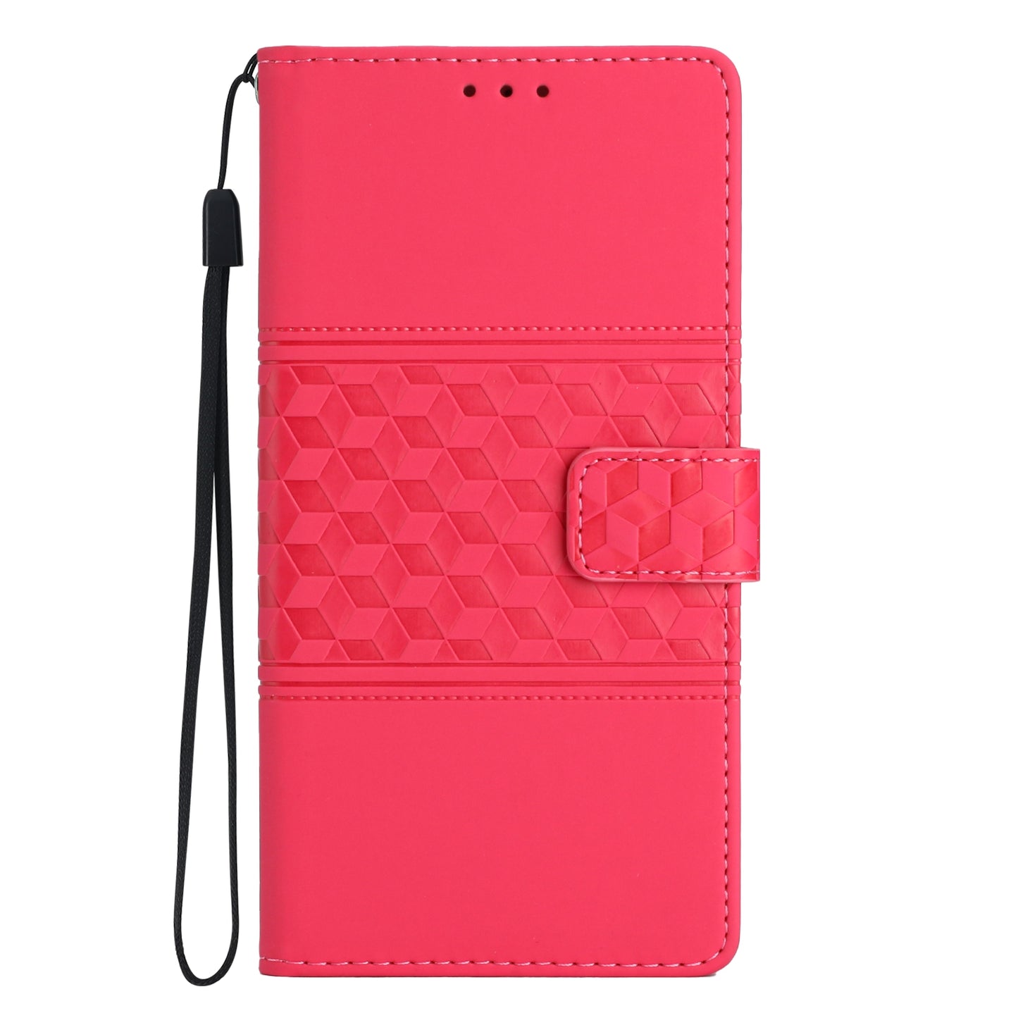 For Samsung Galaxy A16 5G / A16 4G Case Rhombus Leather Horizontal Flip Phone Cover - Rose