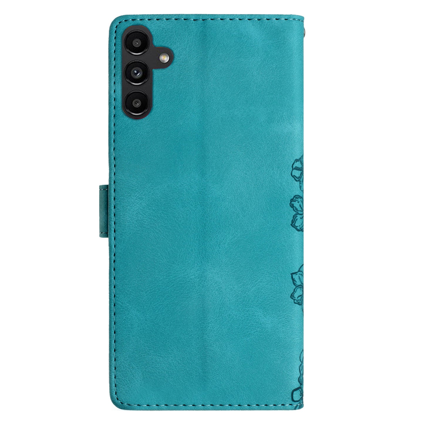 For Samsung Galaxy A16 5G / A16 4G Case Butterfly Flower Pattern Skin-Touch Leather Phone Cover - Green