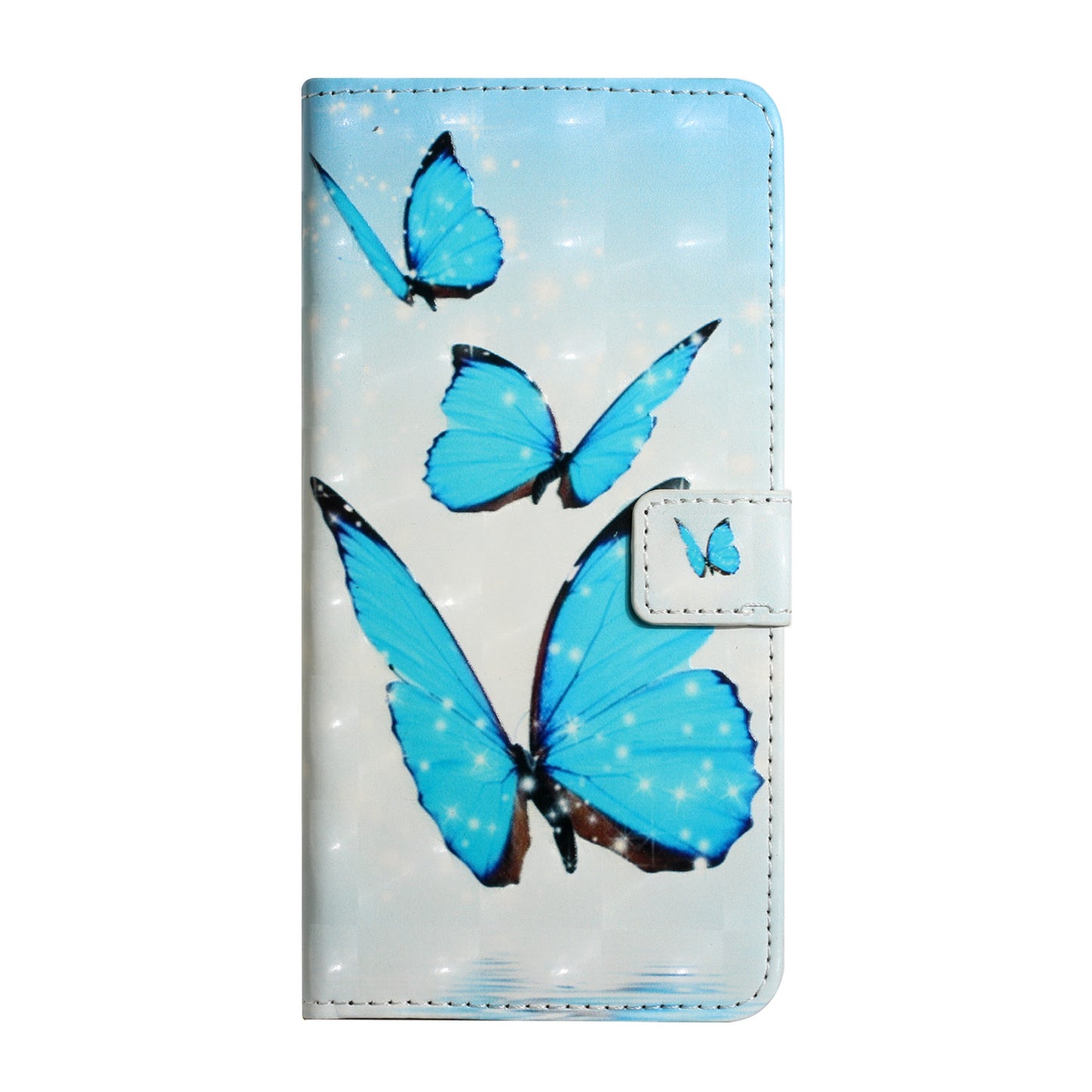 For Samsung Galaxy A16 5G / A16 4G Case 3D Creative Pattern PU Leather Stand Phone Cover - Three Butterflies