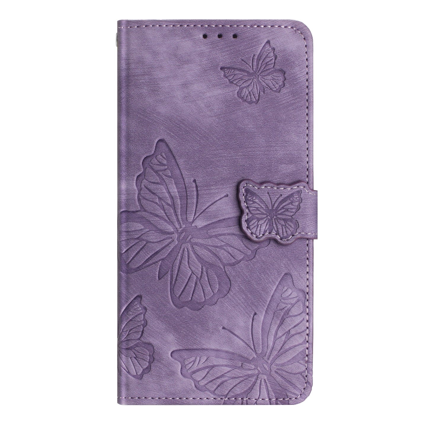 For Samsung Galaxy A16 5G / A16 4G Case Butterfly Design Flip Wallet Leather Phone Cover Skin-Touch - Purple