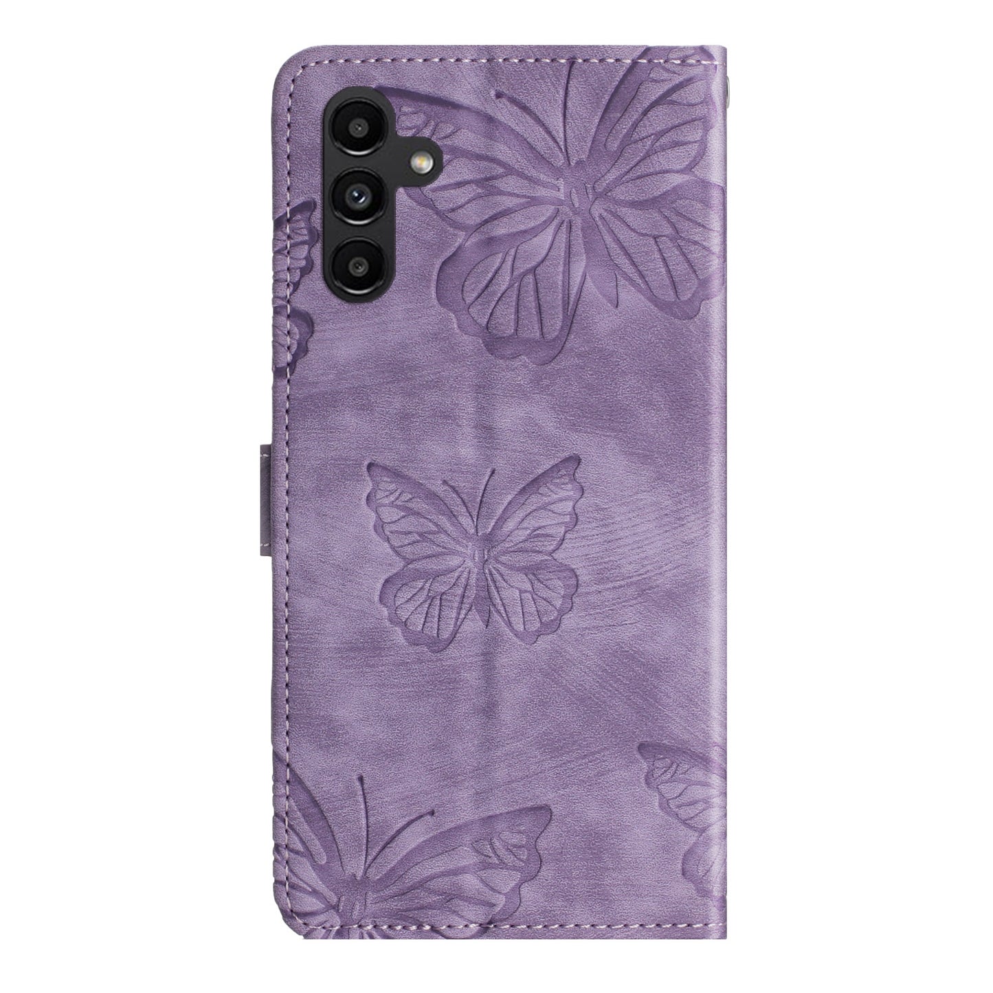 For Samsung Galaxy A16 5G / A16 4G Case Butterfly Design Flip Wallet Leather Phone Cover Skin-Touch - Purple