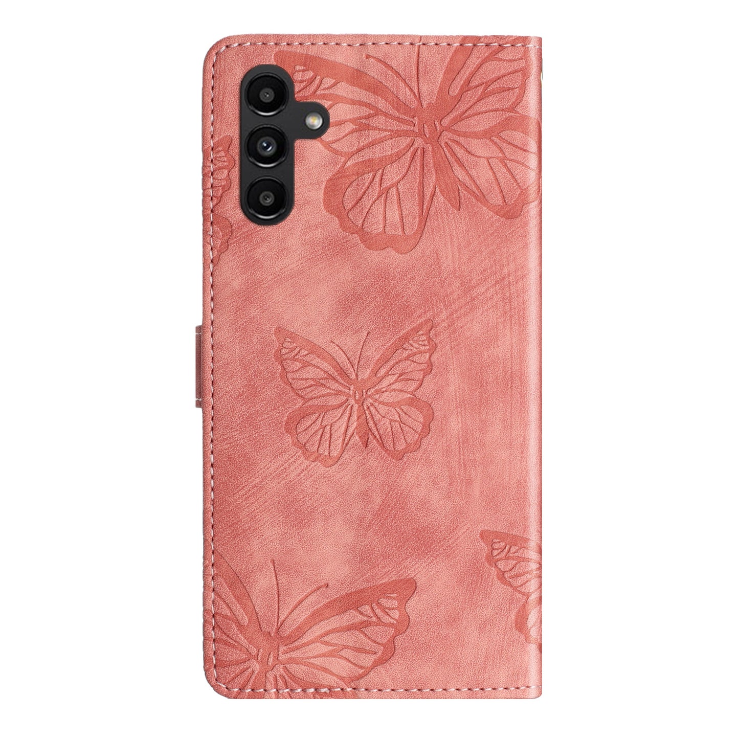For Samsung Galaxy A16 5G / A16 4G Case Butterfly Design Flip Wallet Leather Phone Cover Skin-Touch - Pink