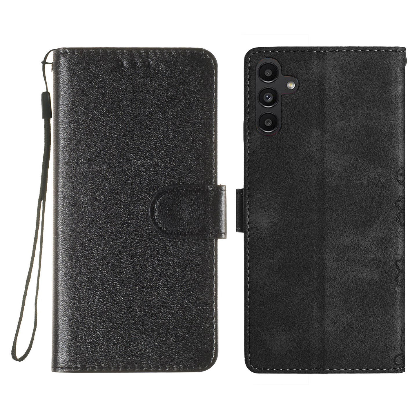 For Samsung Galaxy A16 5G / A16 4G Case PU Leather Flip Phone Cover Wallet Card Slot Holder - Black