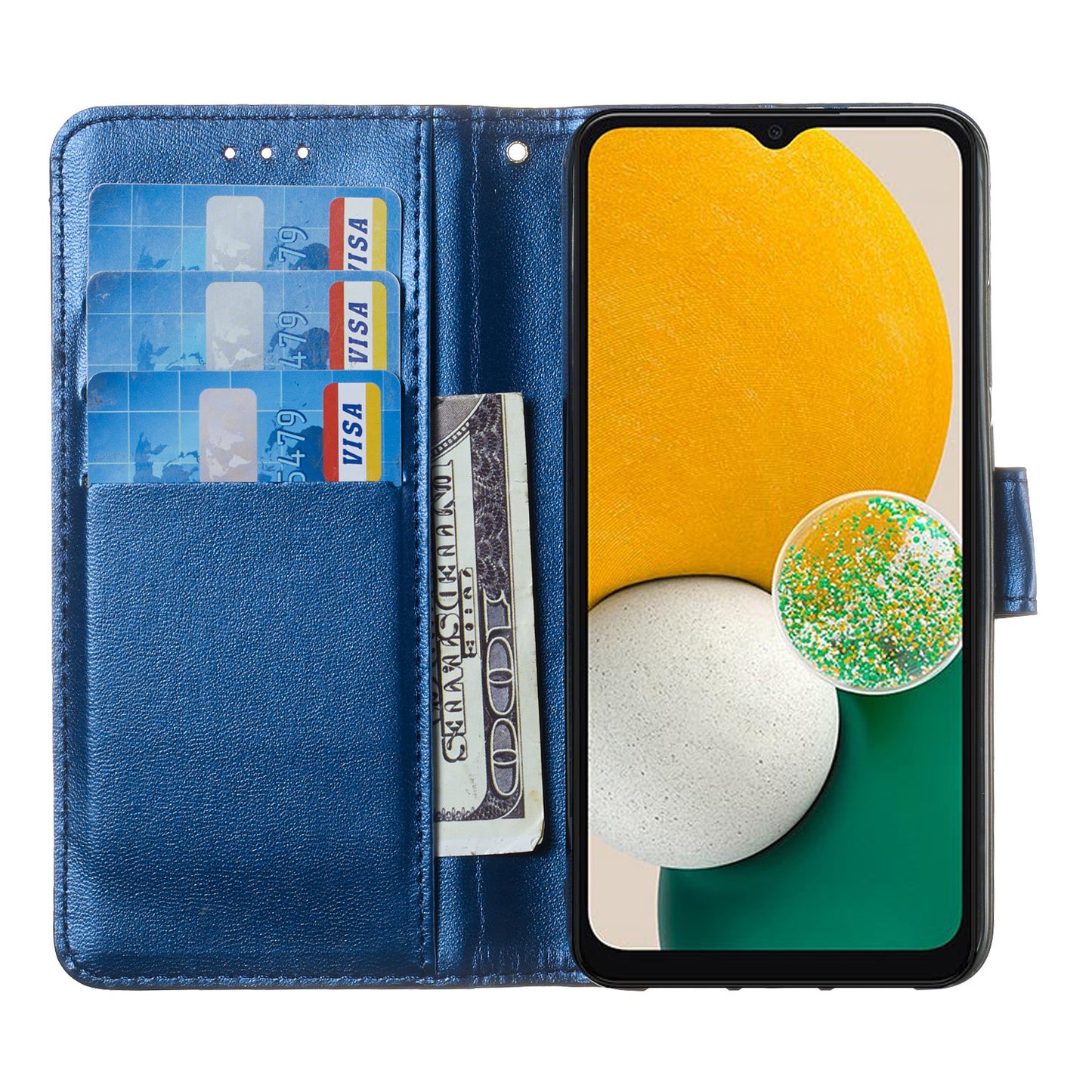 For Samsung Galaxy A16 5G / A16 4G Case PU Leather Flip Phone Cover Wallet Card Slot Holder - Blue