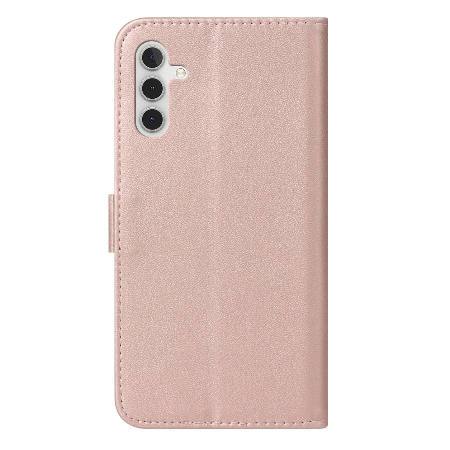 For Samsung Galaxy A16 5G / A16 4G Case PU Leather Flip Phone Cover Wallet Card Slot Holder - Rose Gold