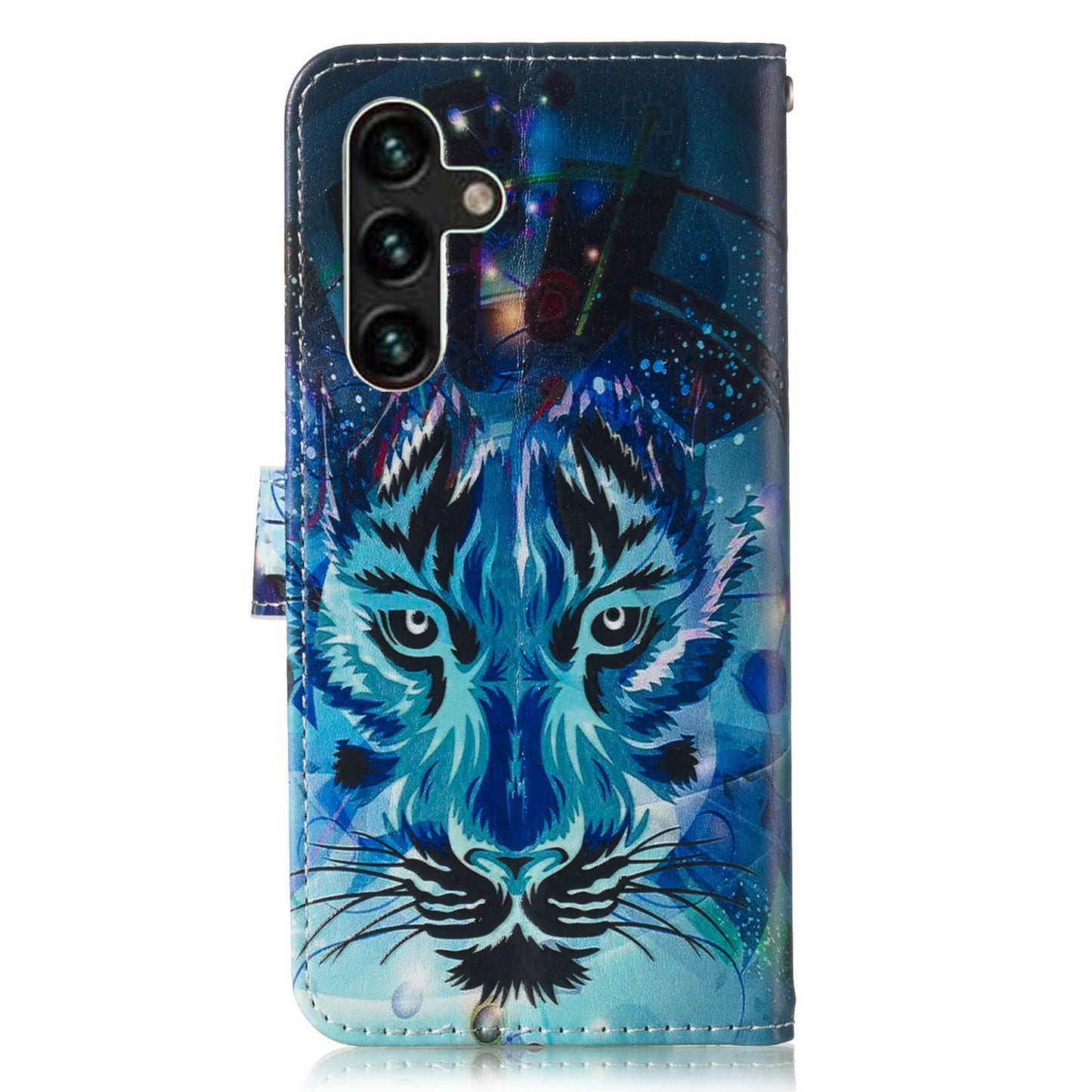 For Samsung Galaxy A16 5G / A16 4G Case Pattern Leather Wallet Phone Cover with Card Holder - Wolf