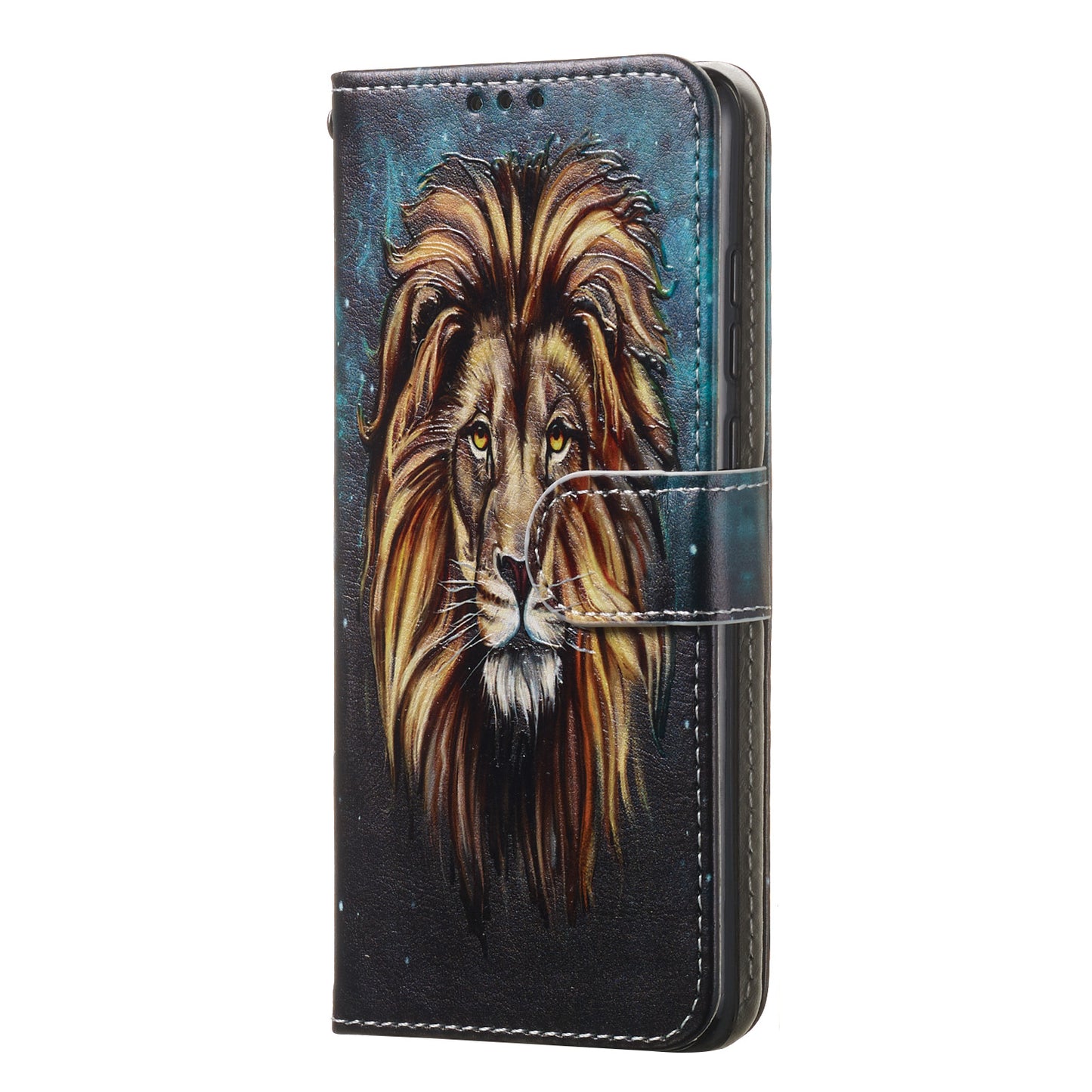 For Samsung Galaxy A16 5G / A16 4G Case Pattern Leather Wallet Phone Cover with Card Holder - Lion