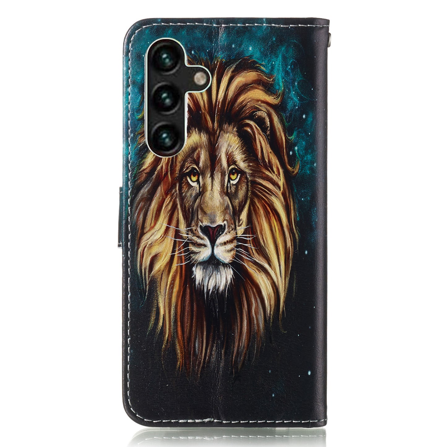 For Samsung Galaxy A16 5G / A16 4G Case Pattern Leather Wallet Phone Cover with Card Holder - Lion