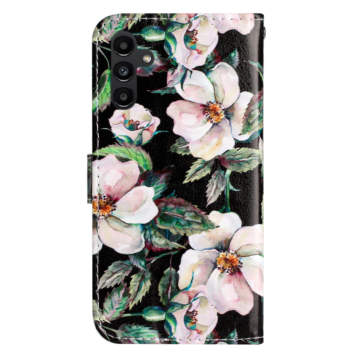 For Samsung Galaxy A16 5G / A16 4G Wallet Case Printed Pattern Design Leather Phone Cover - Magnolia