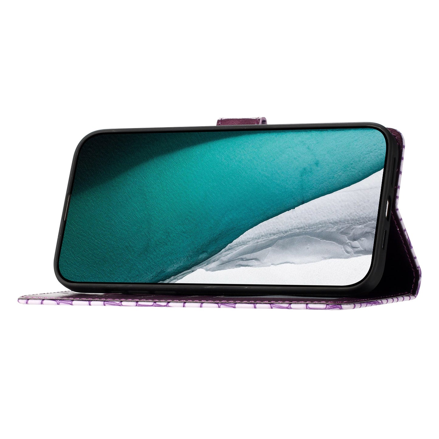 For Samsung Galaxy A16 5G / A16 4G Case Classic Crocodile Pattern PU Leather Phone Cover - Purple