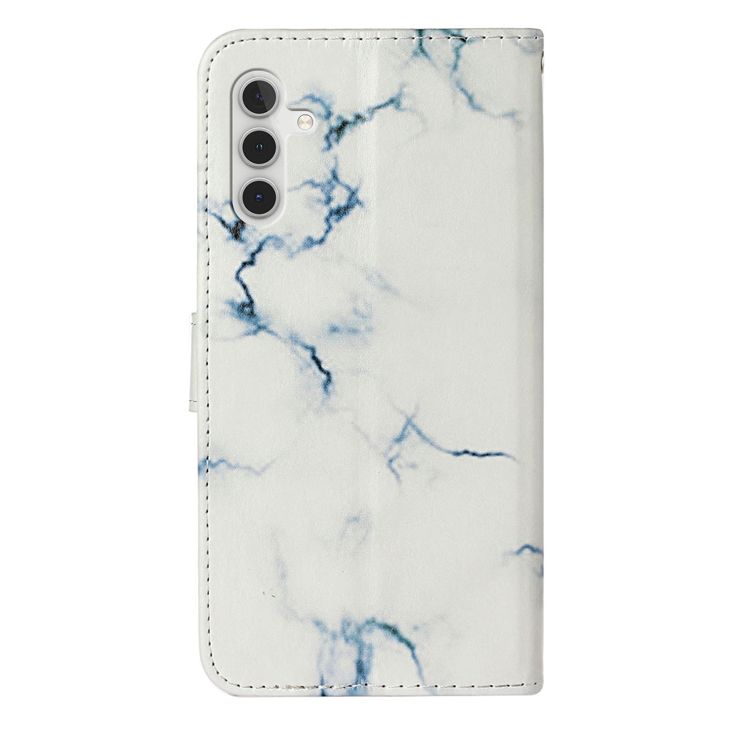 For Samsung Galaxy A16 5G / A16 4G Case Pattern PU Leather Flip Phone Cover - White Marble