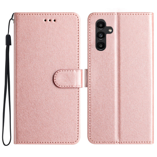 For Samsung Galaxy A16 5G / A16 4G Wallet Case Leather Folio Phone Cover Magnetic Clasp - Rose Gold