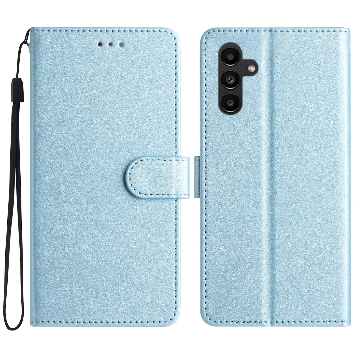 For Samsung Galaxy A16 5G / A16 4G Wallet Case Leather Folio Phone Cover Magnetic Clasp - Sky Blue